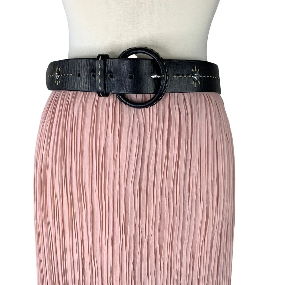 Vintage Dusty Rose Pleated Lined Maxi Skirt Size Petite Quality Fabric Read